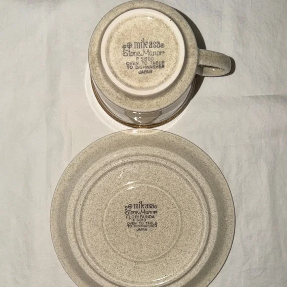Vintage Mikasa Japan Floral Stoneware Cup and Saucer Set - Picture 2 of 5